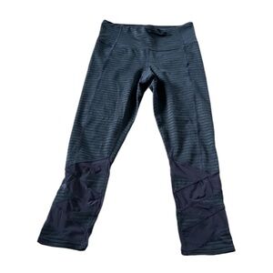 Athleta Womens Cropped Mesh Details Athletic Leggings Navy Blue Size XSP